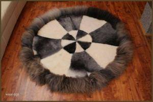 Fårskinn - Runda mattor - magnificent-round-carpets-sheepskin-adam-leather